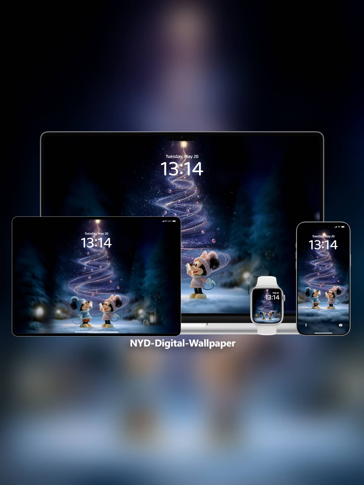 glow christmas tree- 4K full wallpaper