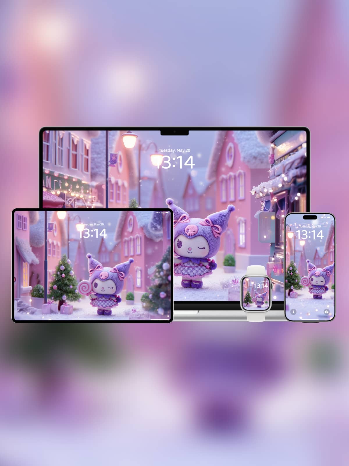 Purple Christmas-4K wallpaper